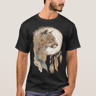 Cougar Tribal Watercolor Cougar Dream Catcher T-Shirt