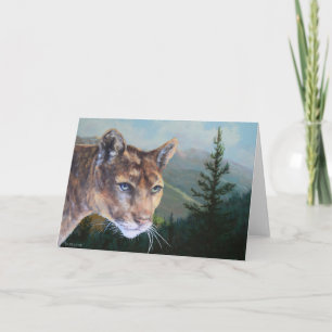 Cougar View Wildlife Fine Art All Occasion Card