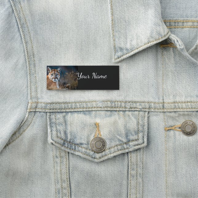 Cougar Wild Cat Mountain Lion Name Tag (In Situ)
