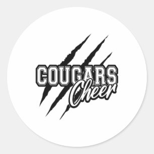 Cougars Cheer Back To School Cheerleading Team Spi Classic Round Sticker