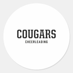 Cougars Cooper High School Cheerleading  Classic Round Sticker