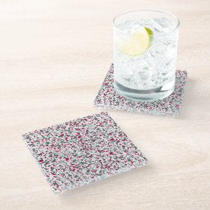 Cougars Inspired Terrazzo Glass Coaster