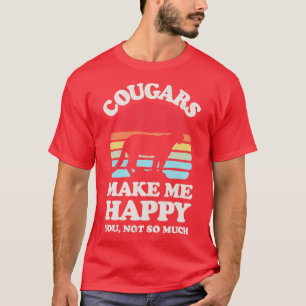 Cougars Make Me Happy Sunset Retro for Men Women B T-Shirt