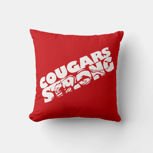 Cougars Strong Throw Pillow (Front)