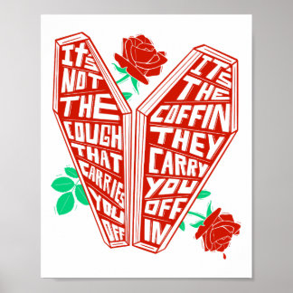 Cough Coffin Roses Colour Art Poster
