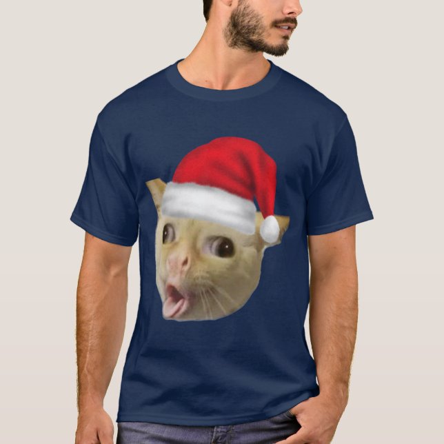 Coughing Cat In Christmas Meme friends T-Shirt (Front)