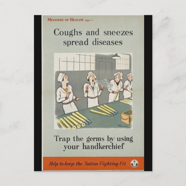 Coughs and Sneezes Spread Diseases Postcard (Front)