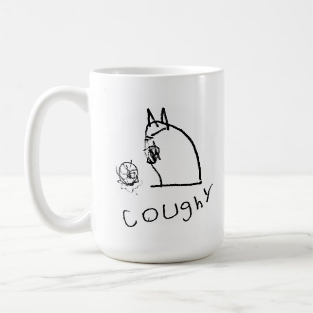 Coughy B&W Coffee Mug (Left)