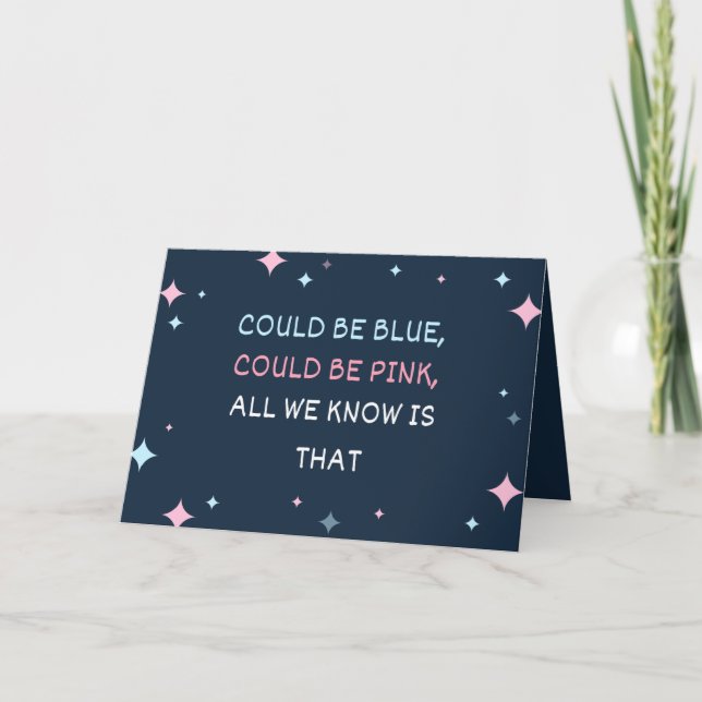 Could Be Blue Or Pink Folded Announcement Card (Front)