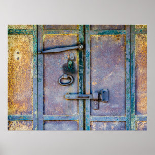 Coulterville Historic Rustic Metal Door Poster