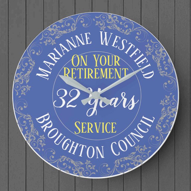 Council Retirement Award with Years Served Large Clock (Creator Uploaded)