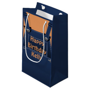 Counrty Folk Overalls Custom Birthday MGB Small Gift Bag