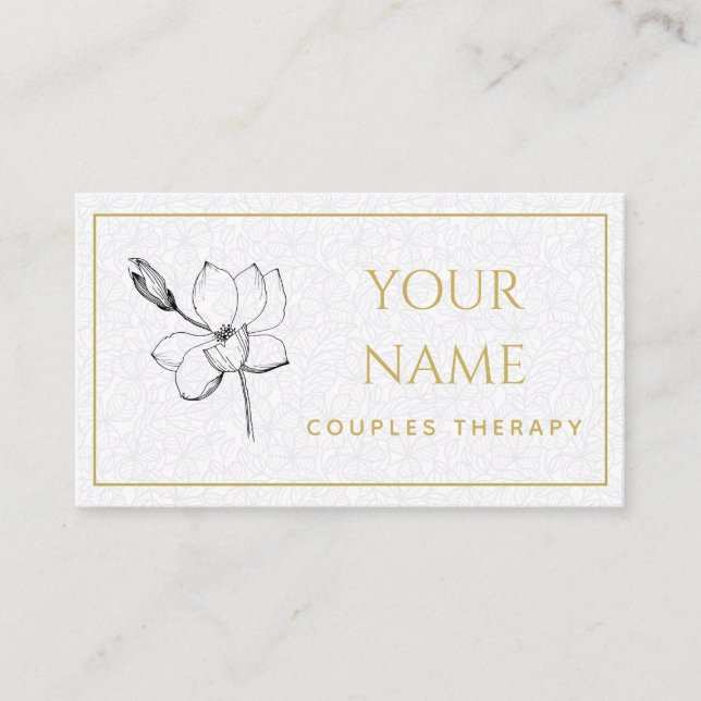 Counseling Drawn Nature Psychotherapist Bohemian  Business Card (Front)