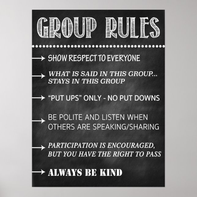 Counseling Group Rules Confidentiality Poster (Front)