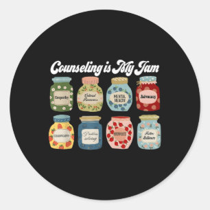 Counseling Is My Jam, Counsellor Grad, School Psyc Classic Round Sticker