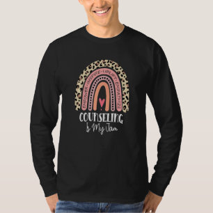 Counseling Is My Jam Rainbow Boho Leopard Back To T-Shirt