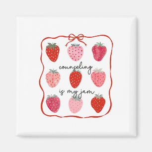 Counseling Is My Jam Strawberry Counsellor Mental  Magnet
