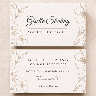 Counseling Services Botanical Floral Business Card