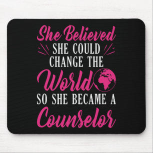 Counseling She Changed The World Mental Health Cou Mouse Mat