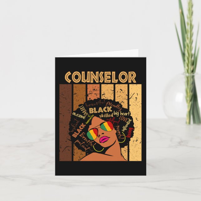 Counsellor Afro African American Women Black Histo Card (Front)