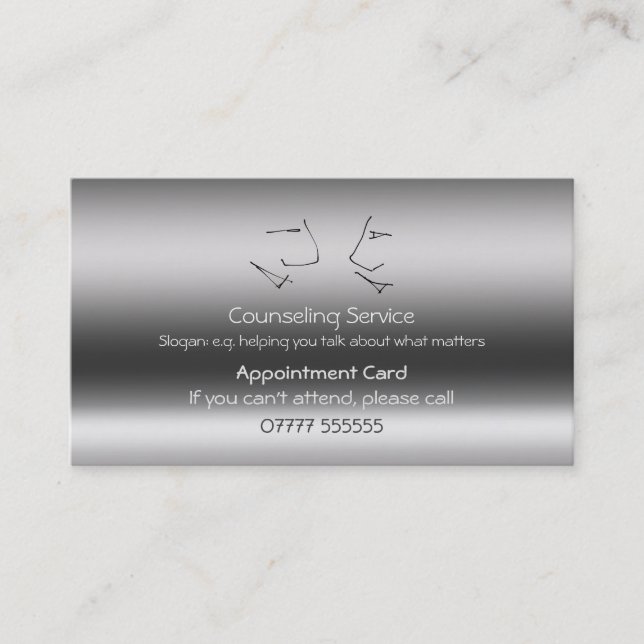 Counsellor, Appointment Card, Talking Heads logo Business Card (Front)