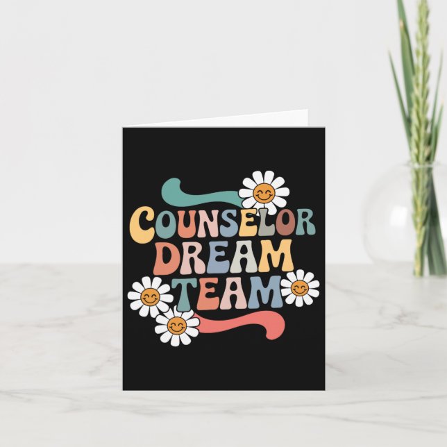 Counsellor Dream Team Retro Back To School Counsel Card (Front)