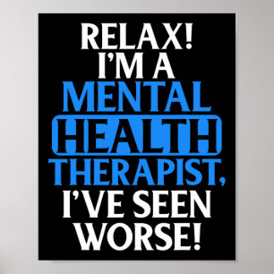 Counsellor Gifts Mental Health Therapist For Men W Poster