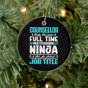 Counsellor Job Title Profession Career Wellness Ceramic Tree Decoration