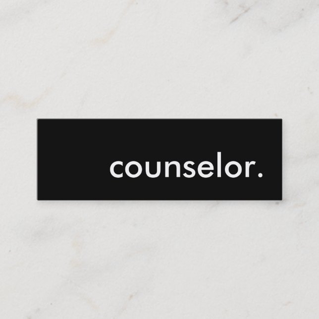 counsellor. mini business card (Front)