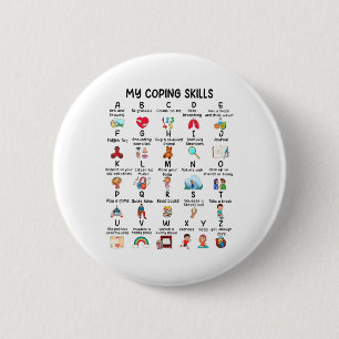 Counsellor My Coping Skills Alphabet Mental Health 6 Cm Round Badge