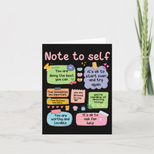 Counsellor Note To Self Mental Health School Psych Card
