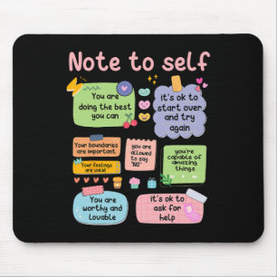 Counsellor Note To Self Mental Health School Psych Mouse Mat