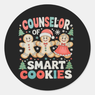 Counsellor Of Smart Cookies Xmas Teacher Christmas Classic Round Sticker