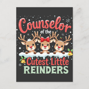 Counsellor of the Cutest Little Reindeers Christma Postcard