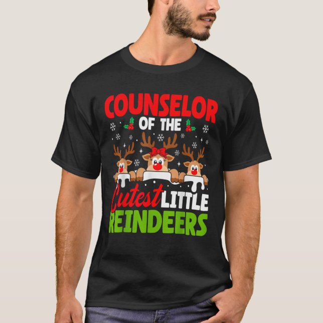 Counsellor Of The Cutest Reindeers Christmas Couns T-Shirt (Front)