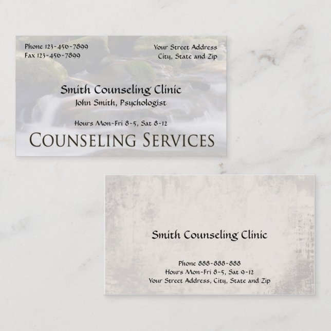 Counsellor Psychologist Mental Health Business Car Business Card (Front/Back)