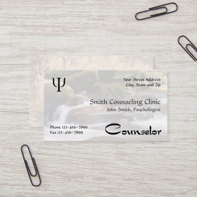 Counsellor Psychologist Mental Health Business Car Business Card (Front/Back In Situ)