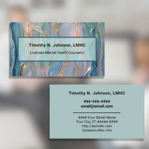 Counsellor Psychologist Opal Colour Strands Green Business Card