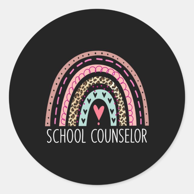 Counsellor Rainbow Counseling Back To School  Classic Round Sticker (Front)