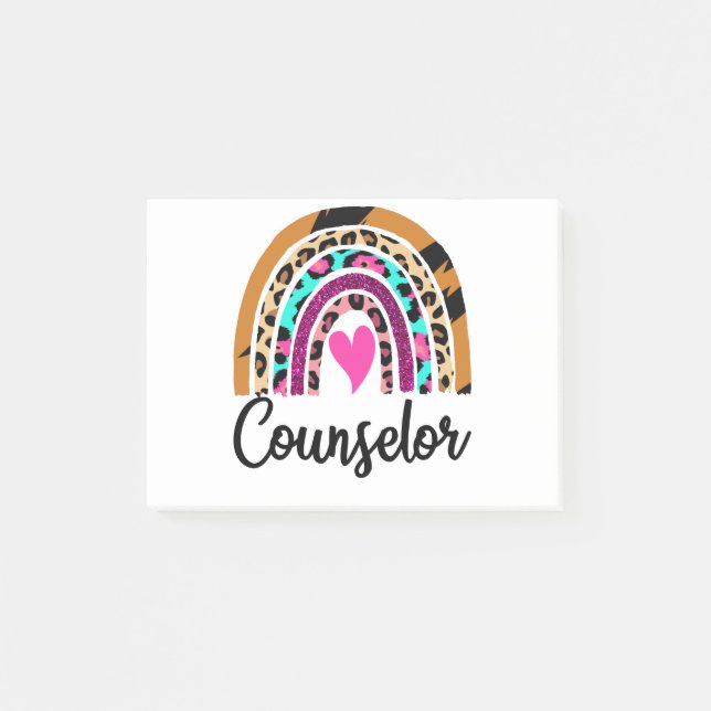 Counsellor Rainbow Leopard Funny School Counsellor Post-it Notes (Front)