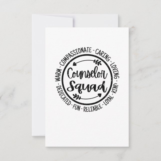 Counsellor Squad School Counsling Teacher Apprecia Thank You Card (Front)