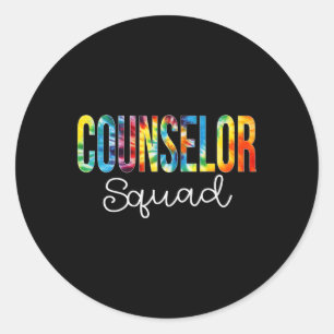 Counsellor Squad Tie Dye Appreciation Day Back To Classic Round Sticker