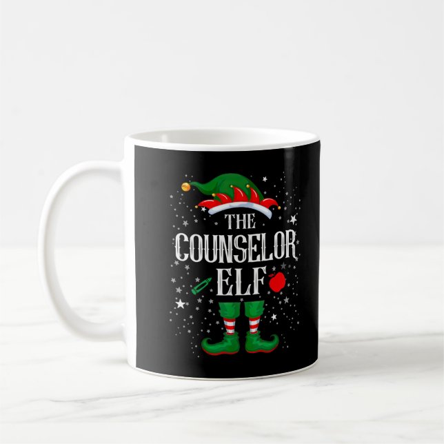 Counsellor Teacher ELF Merry Christmas Xmas Santa’ Coffee Mug (Left)