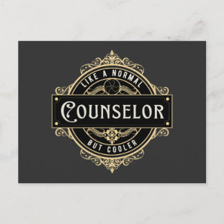 Counselor job badge appreciation holiday postcard