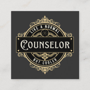Counselor job badge appreciation square business card