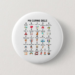 Counselor My Coping Skills Alphabet Mental Health  6 Cm Round Badge