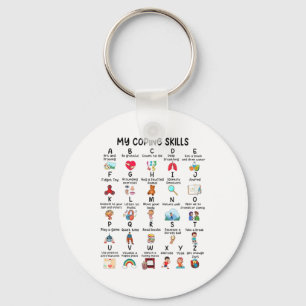 Counselor My Coping Skills Alphabet Mental Health  Key Ring