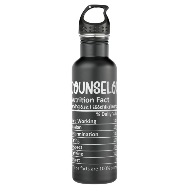 Counselor Nutrition Facts Counseling Guidance Funn 710 Ml Water Bottle (Front)