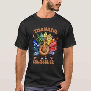 Counselor School Cool Turkey Thankful Grateful Ble T-Shirt