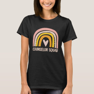 Counselor Squad  School Counselor Boho Rainbow T-Shirt